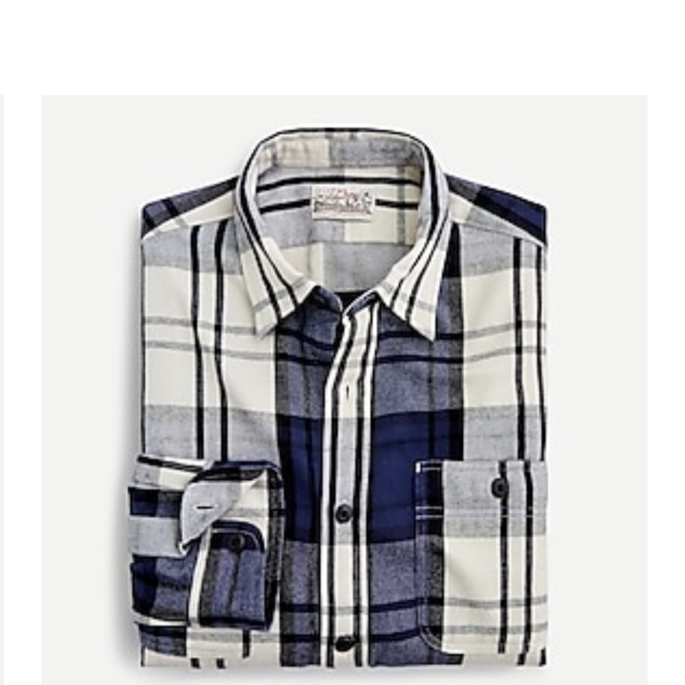 J Crew Slim Midweight Flannel Work Shirt Plaid